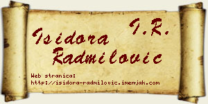 Isidora Radmilović vizit kartica